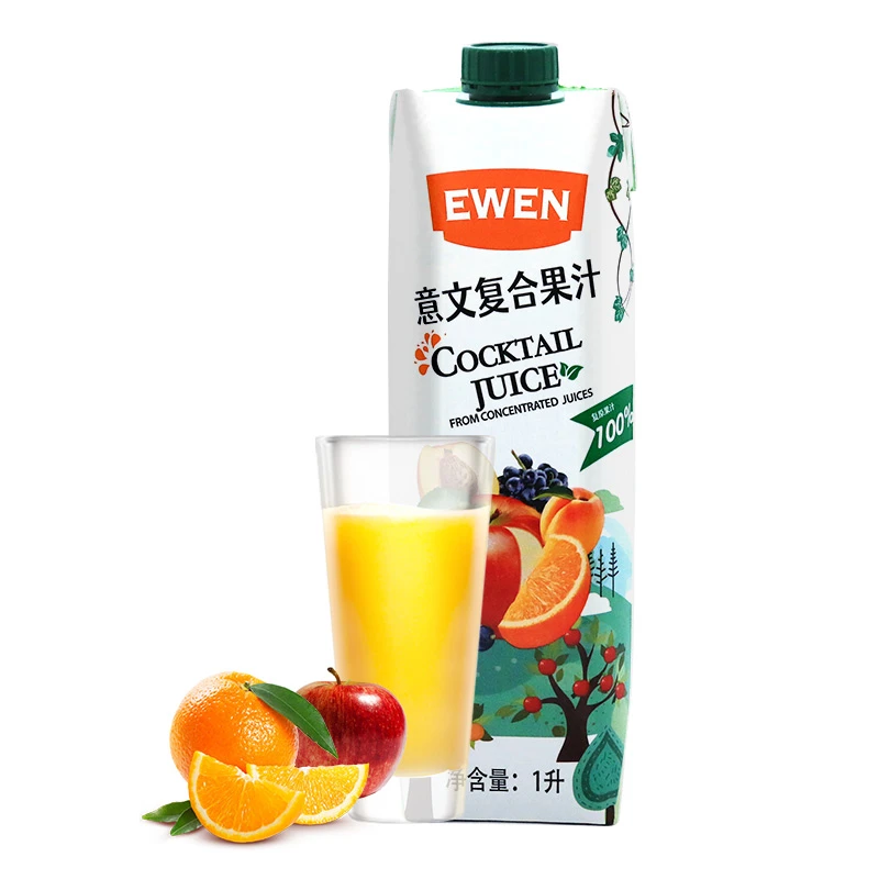 意文果汁塞浦路斯进口果汁1000ml网红果汁夏日爆品果汁多种