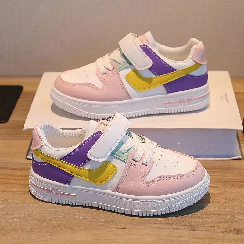 正品】儿童板鞋2024新款男女童小白鞋女童运动鞋中大童软底跑步鞋