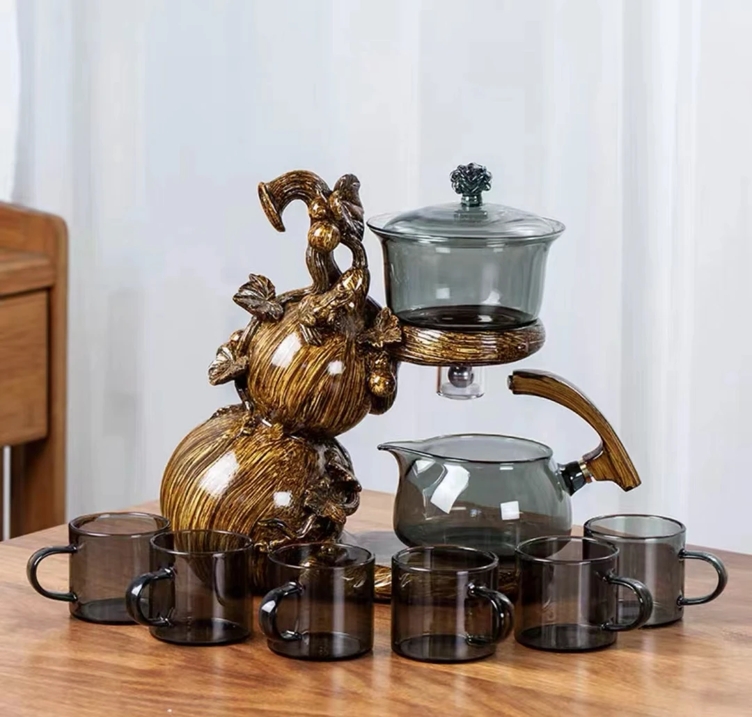 玻璃茶具家用创意简约自动耐热轻奢高档网红复古防烫懒人泡茶神器