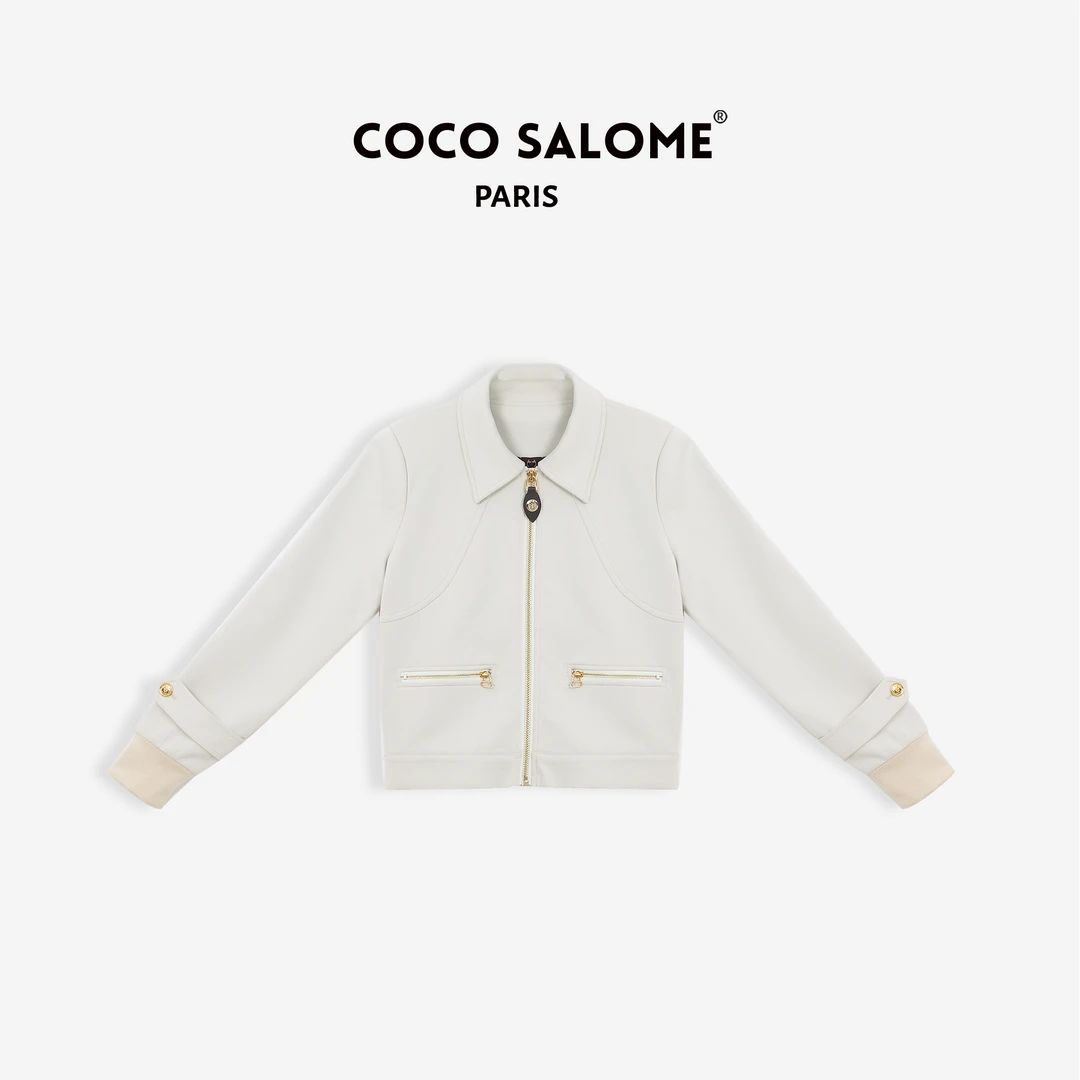 COCO SALOME⒁【明月素影上衣】320g酷丝绵透气翻领外套168N