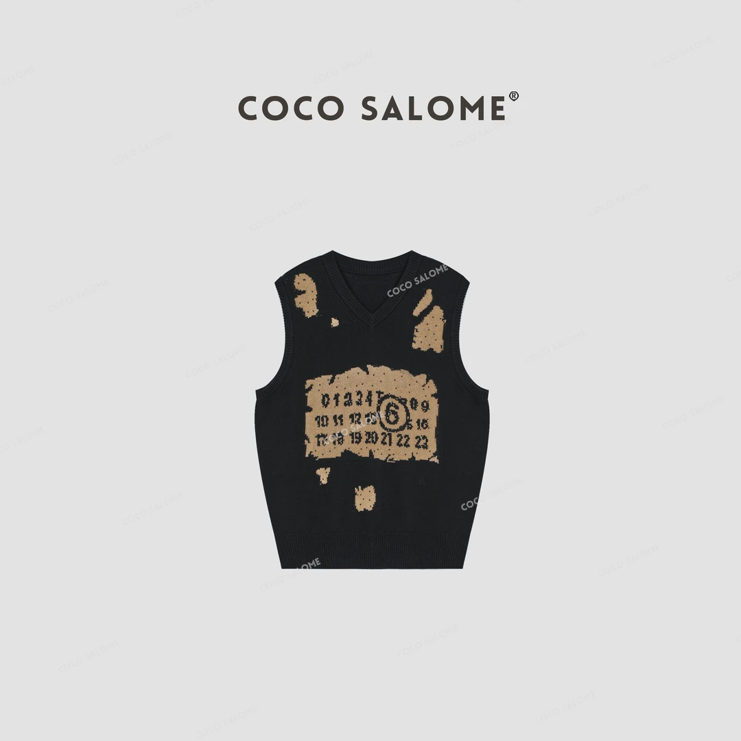 COCOSALOME⒁【叠穿王】绵羊毛混纺柔软软糯女士针织毛衣背心026K