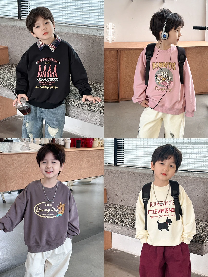 【现货】春秋款可爱卡通上衣圆领套头衫卫衣24S026