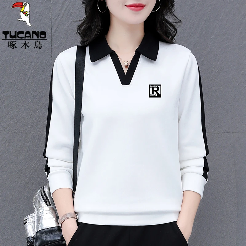啄木鸟休闲运动小个子卫衣女春秋季2025新款时尚休闲长袖大码上衣