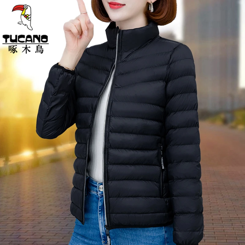 啄木鸟棉衣女士2025新款时尚短款棉服ins潮冬季大码修身加厚棉袄