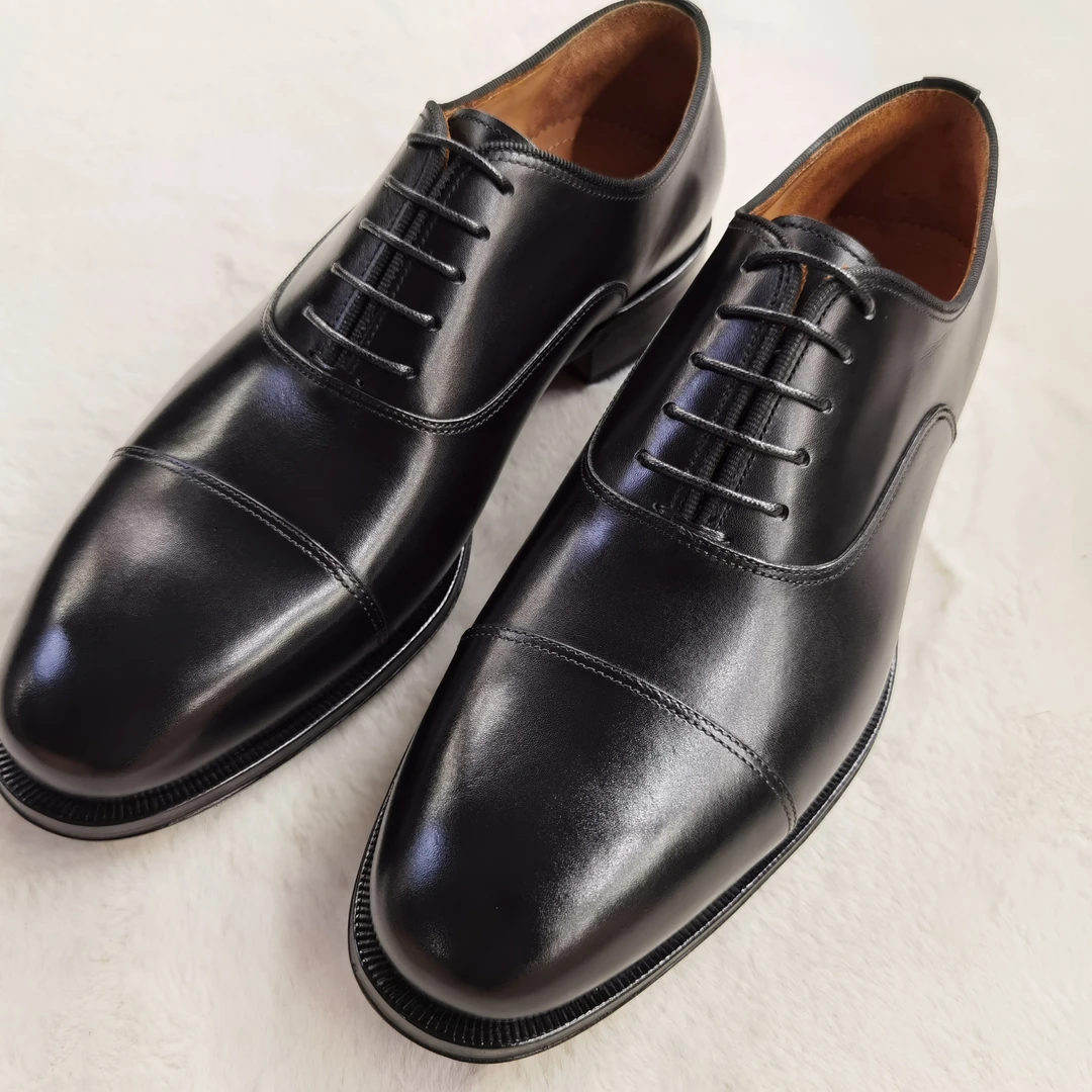 GOBBI戈贝小牛皮正装男鞋真皮大底布雷克工艺手工鞋定制8701B