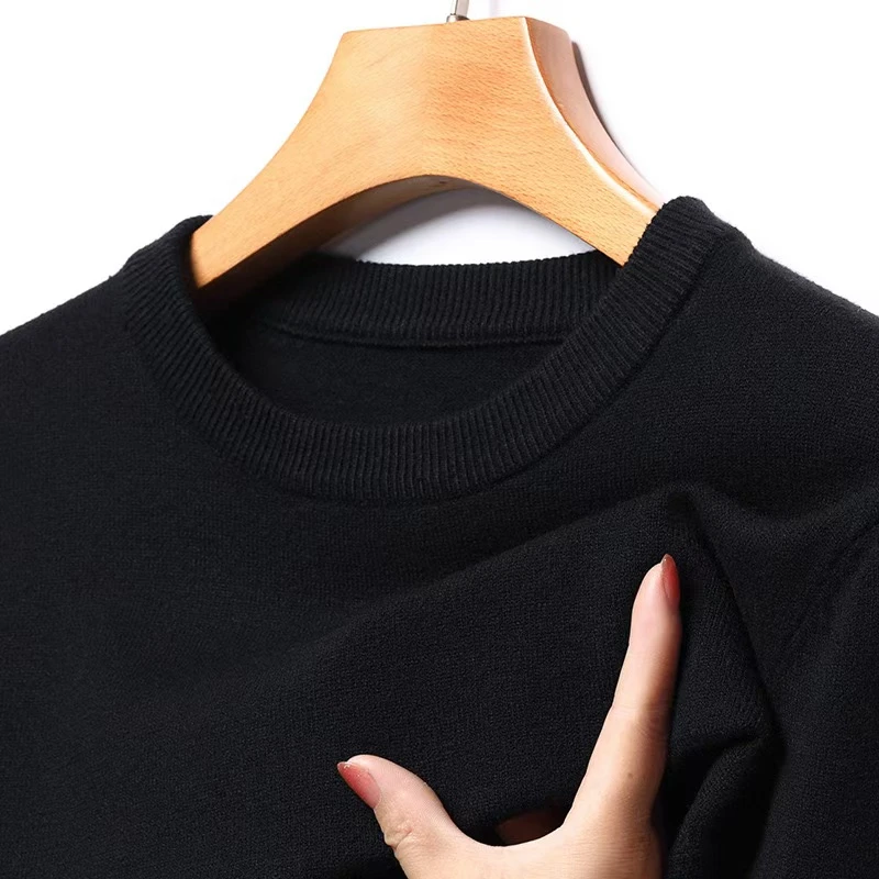 纯色针织打底衫男秋冬季修身内搭线衣男士圆领毛衣秋冬2024新款潮