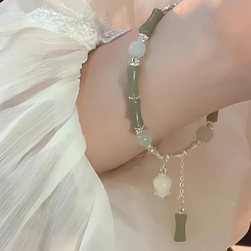 合金手链 新中式铃兰花竹节手链女ins小众简约轻奢闺蜜手串4040