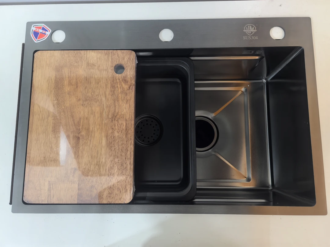 5.0mm纳米加厚水槽蜂窝压纹排水304不锈钢洗菜盆厨房大单槽洗碗池