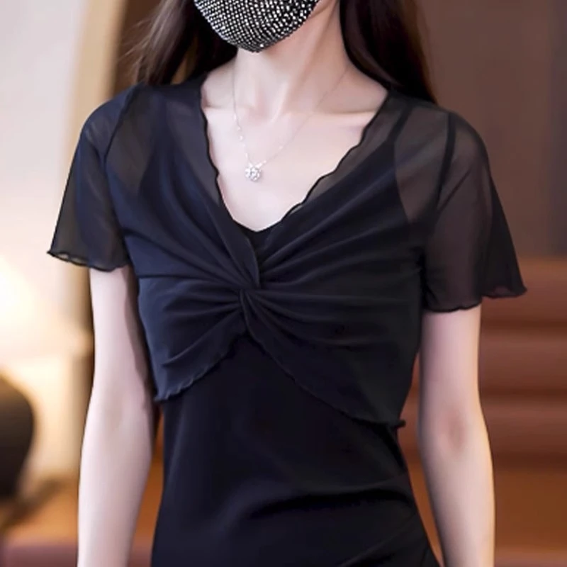 防晒扭结小披肩夏天裙子开衫坎肩上衣外套薄款吊带裙外搭短款罩衫