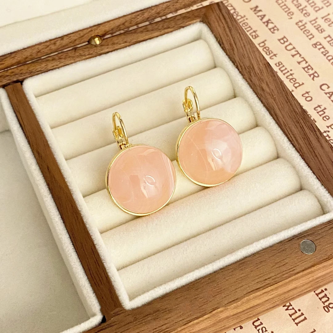 铜合金耳饰 新款高级感冷淡风几何圆形耳环名媛气质耳钉甜美N1862