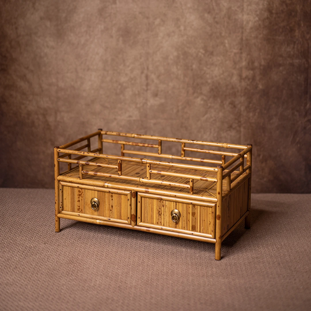 湘妃停云茶棚茶盘茶道摆件收纳盘带抽屉小茶台展示架茶桌收纳箱