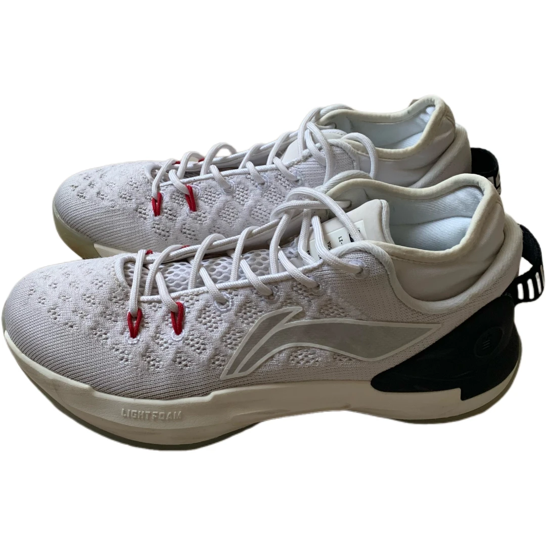 9新 LiNing李宁 驭帅 13 Low 40码 防滑耐磨 中帮 篮球鞋 白色
