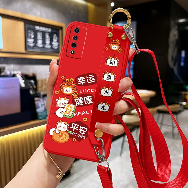 荣耀Play5T手机壳Play软硅胶4TPro防摔腕带全包保护套女斜跨挂绳