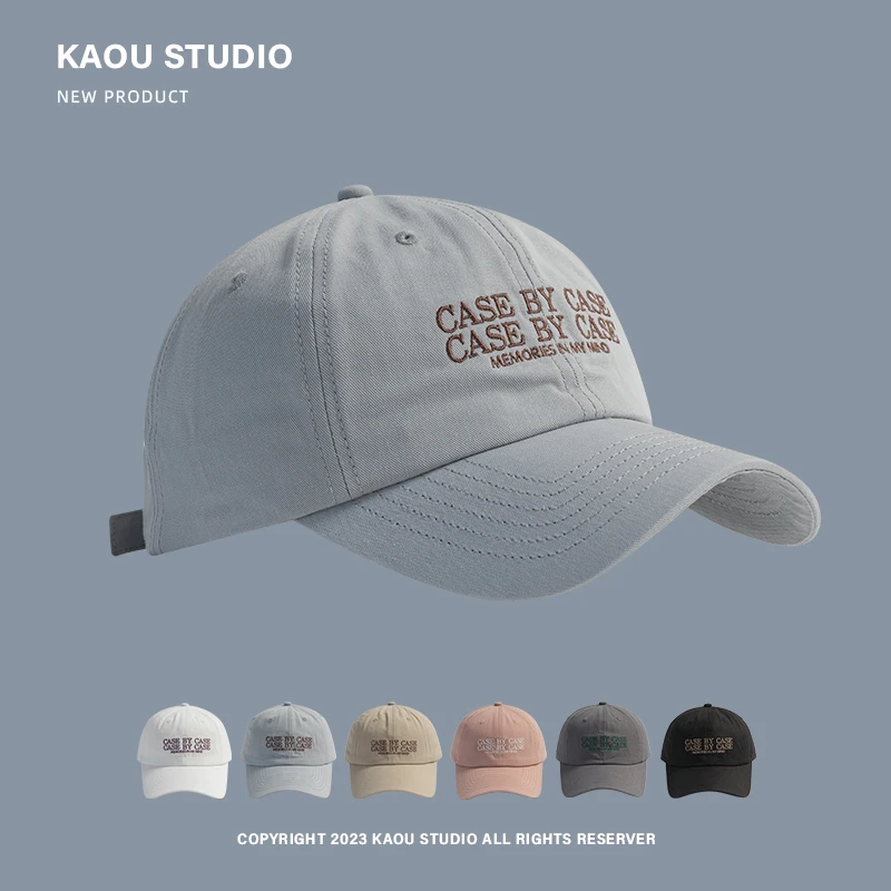 帽子女韩版显脸小百搭鸭舌帽春秋简约字母刺绣遮阳男士休闲棒球帽
