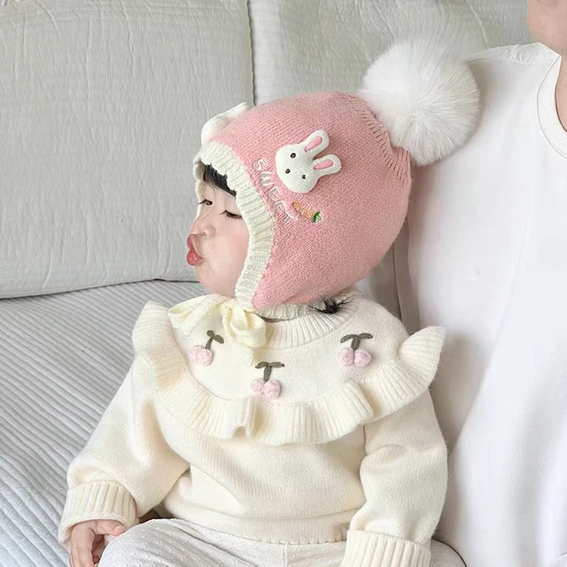 儿童帽子冬季可爱超萌卡通护耳毛线帽秋冬男女宝宝保暖防寒针织帽