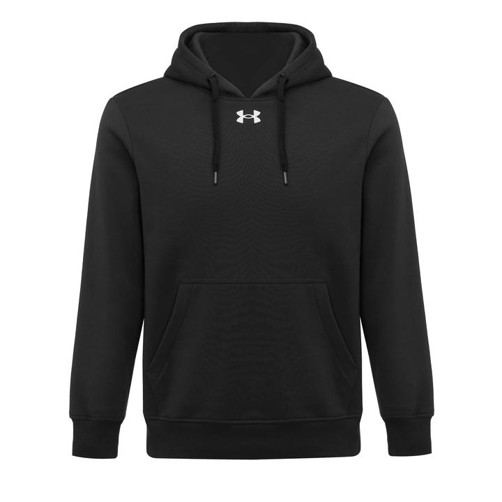 安德玛连帽卫衣男秋季保暖小logo黑色简约套头衫春秋卫衣2024新款