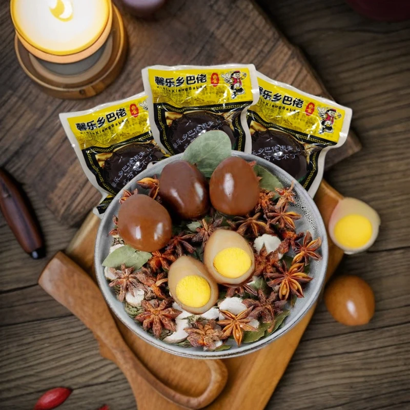 【厂家直销】馨乐乡巴佬五香卤蛋真空包装零食真空包装卤蛋泡面搭档