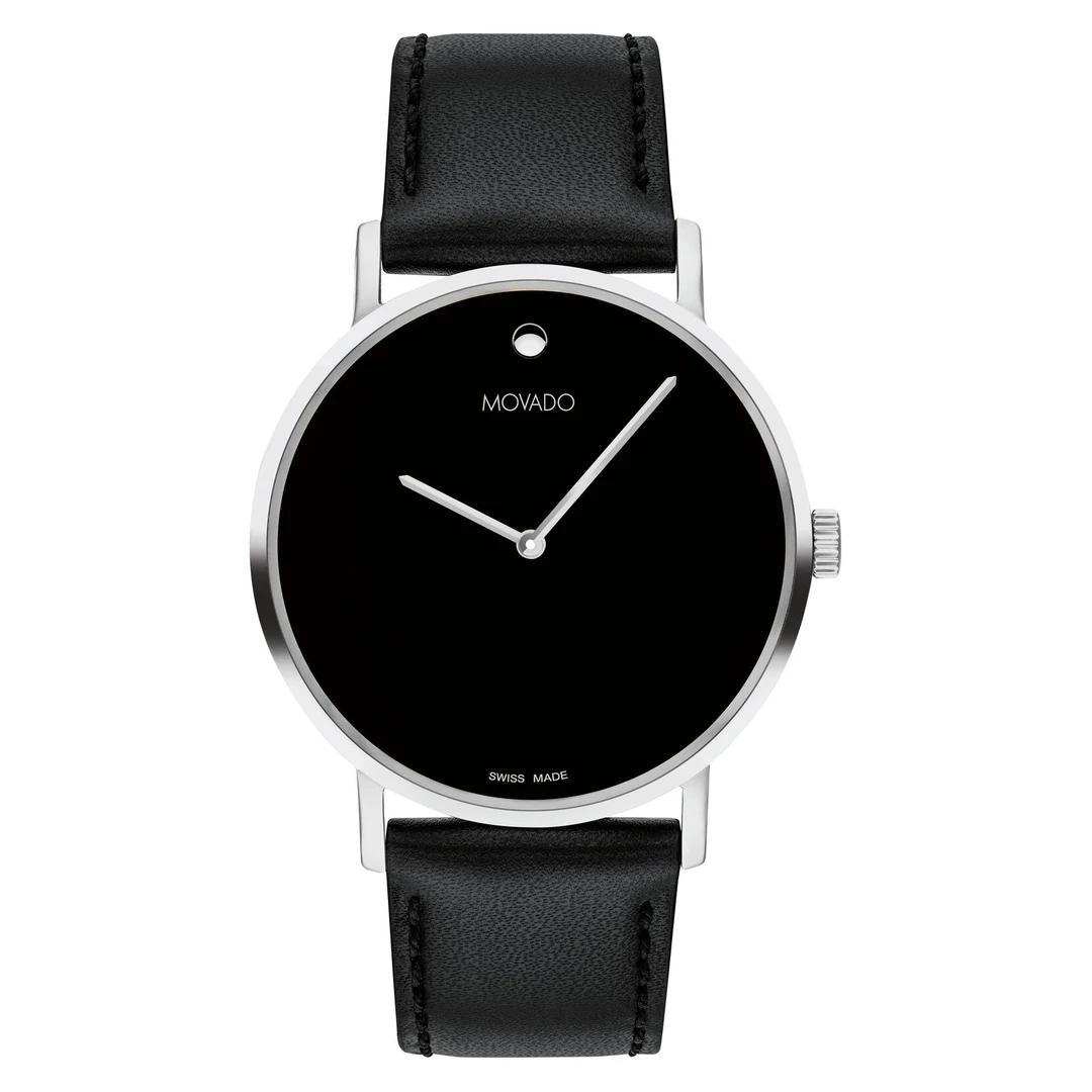 MOVADO/摩凡陀石英表 博物馆简约款 黑银 情侣款