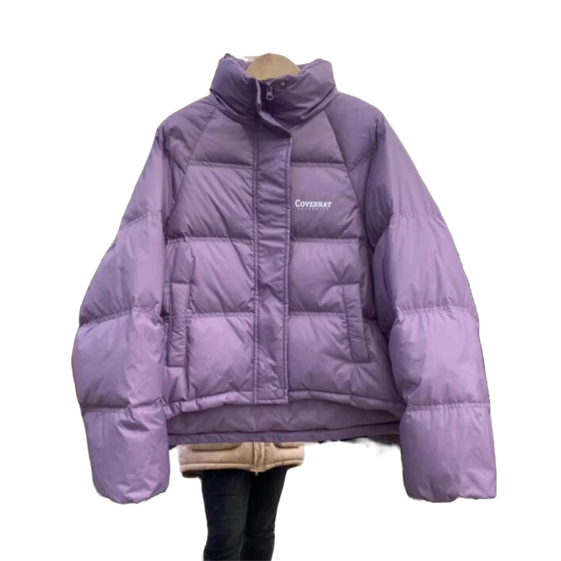 紫色羽绒服冬季女款女小个子白鸭绒短款秋冬2025日本系嘉兴羽绒服