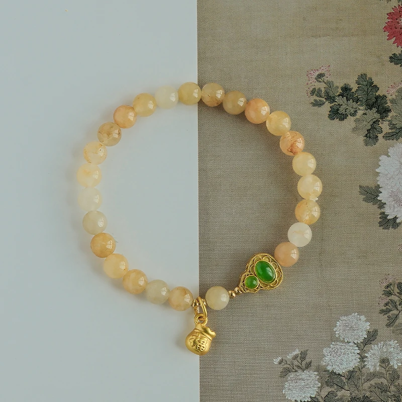 金丝玉配葫芦配件单圈女款手链多样性发一-Y0350