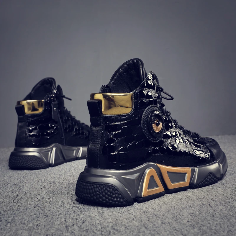 （狐奴）特大码羊毛男鞋冬季高帮鞋男加厚保暖马丁靴加绒大棉鞋男士