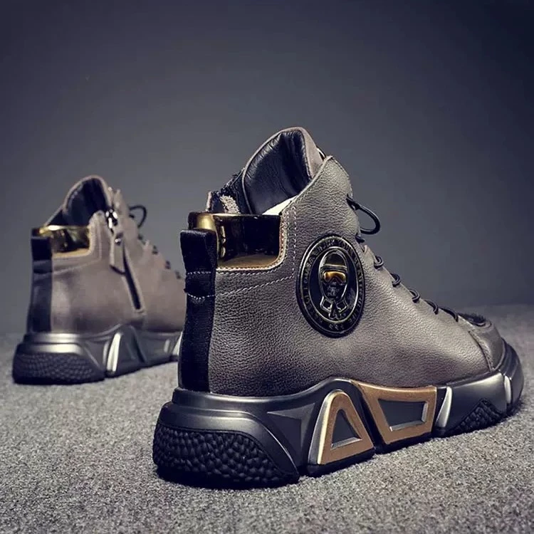 （狐奴）马丁靴男款秋季男鞋高帮鞋子男透气休闲大码男鞋46百搭时尚