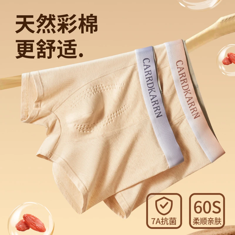 男士内裤新疆长绒棉枸杞7A抑菌负离子裤头运动彩棉中腰学生内裤男