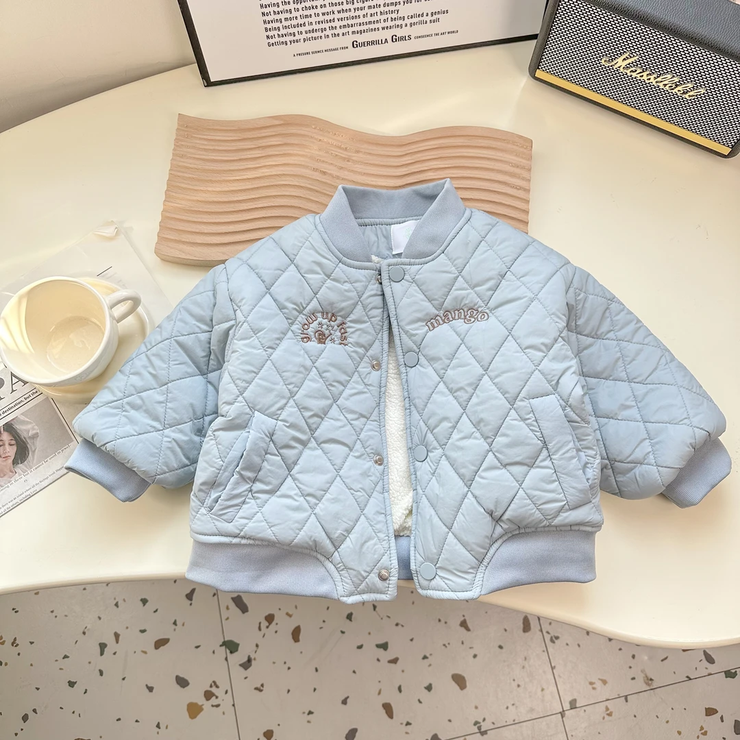 【斑马】男童冬款外套2024新款儿童蓝色夹克服上衣BMD3013
