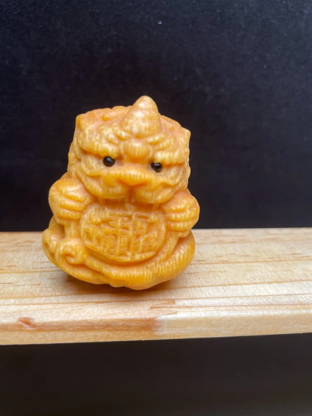 【貔貅】万事无忧龙血金丝竹竹雕竹刻把件