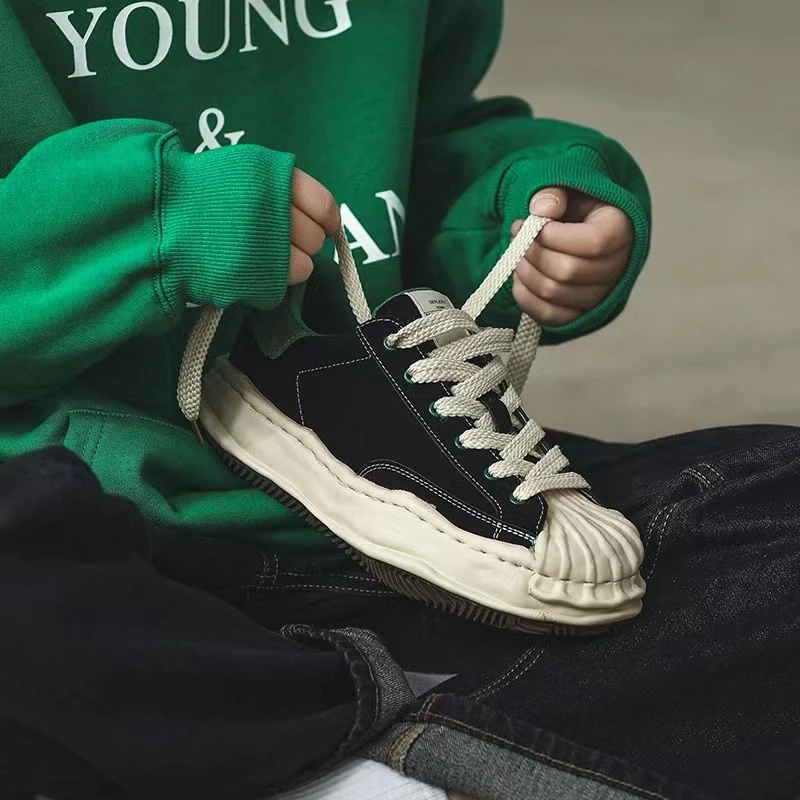 男鞋2024春秋百搭透气皮鞋贝壳头溶解底增高运动鞋男士布面休闲鞋