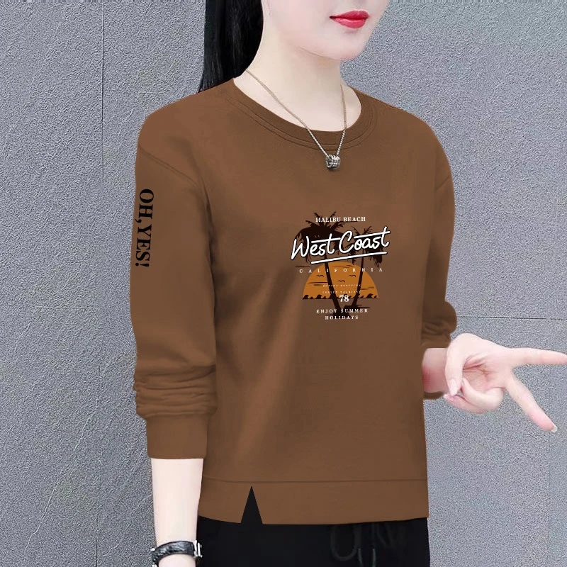 时尚卫衣女新款潮韩版春秋季洋气宽松显瘦百搭圆领长袖上衣外套女