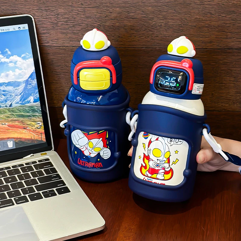 2024新款奥特曼双饮保温杯上学专用便携保温水杯大容量防摔喝水杯