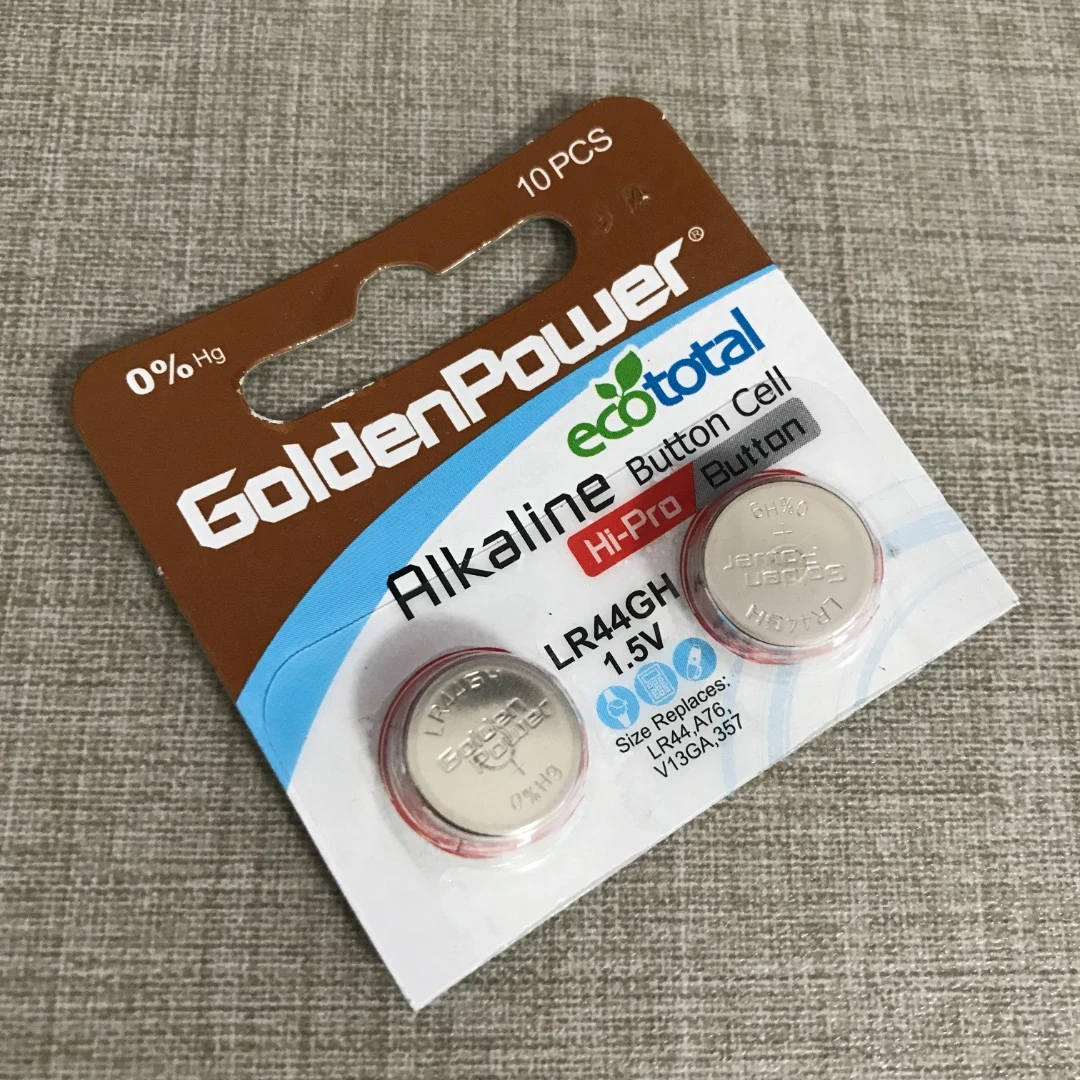 2粒Goldenpower  LR44GH LR44A76 V13GA 1.5v碱性电池 0汞 包邮