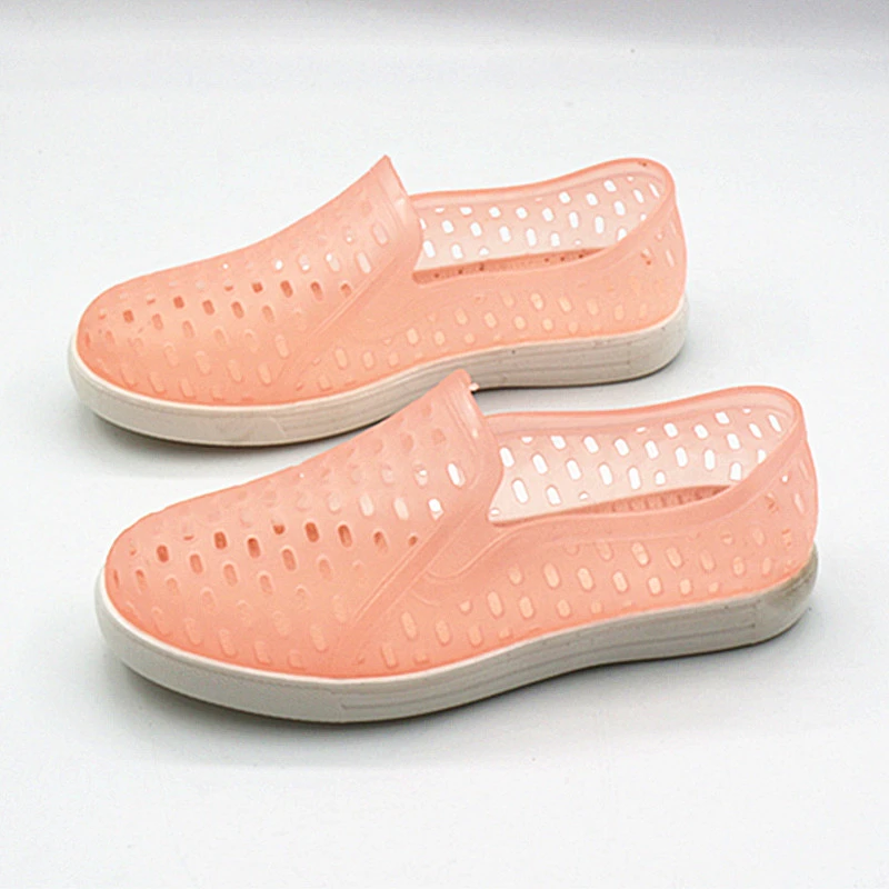 夏季新品女士透气沙滩鞋防滑厚底男包跟洞洞鞋情侣网凉鞋果冻鞋潮