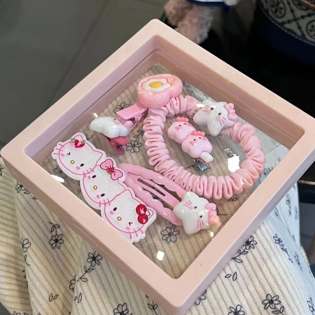 2024新款KT星星小发夹可爱甜美发卡少女心百搭卡通套装粉色头饰女