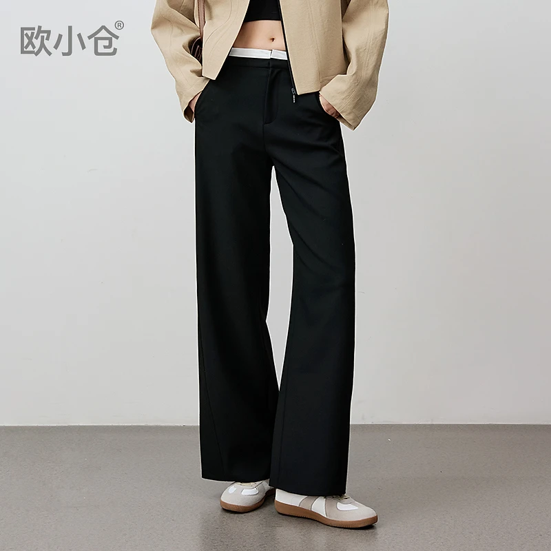 欧小仓高智淡人叠腰解构西装裤 ins博主超模裤易打理阔腿神裤1689