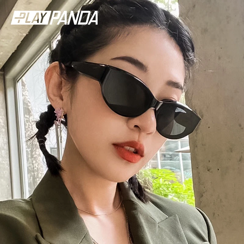 PLAYPANDA猫眼墨镜女款潮酷复古新款高级感欧美辣妹美式小脸眼镜