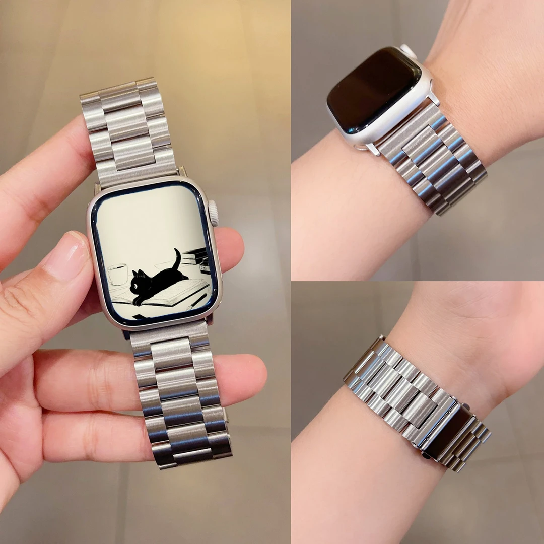 适用于applewatchS9代星光色合集金属表带iwatchS8表带SE2通用S7