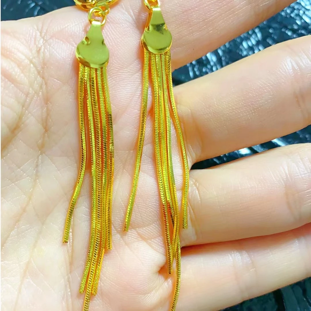 铜合金耳饰  【一立金沙 YLJS】葫芦流苏耳坠（敏感肤质慎拍）