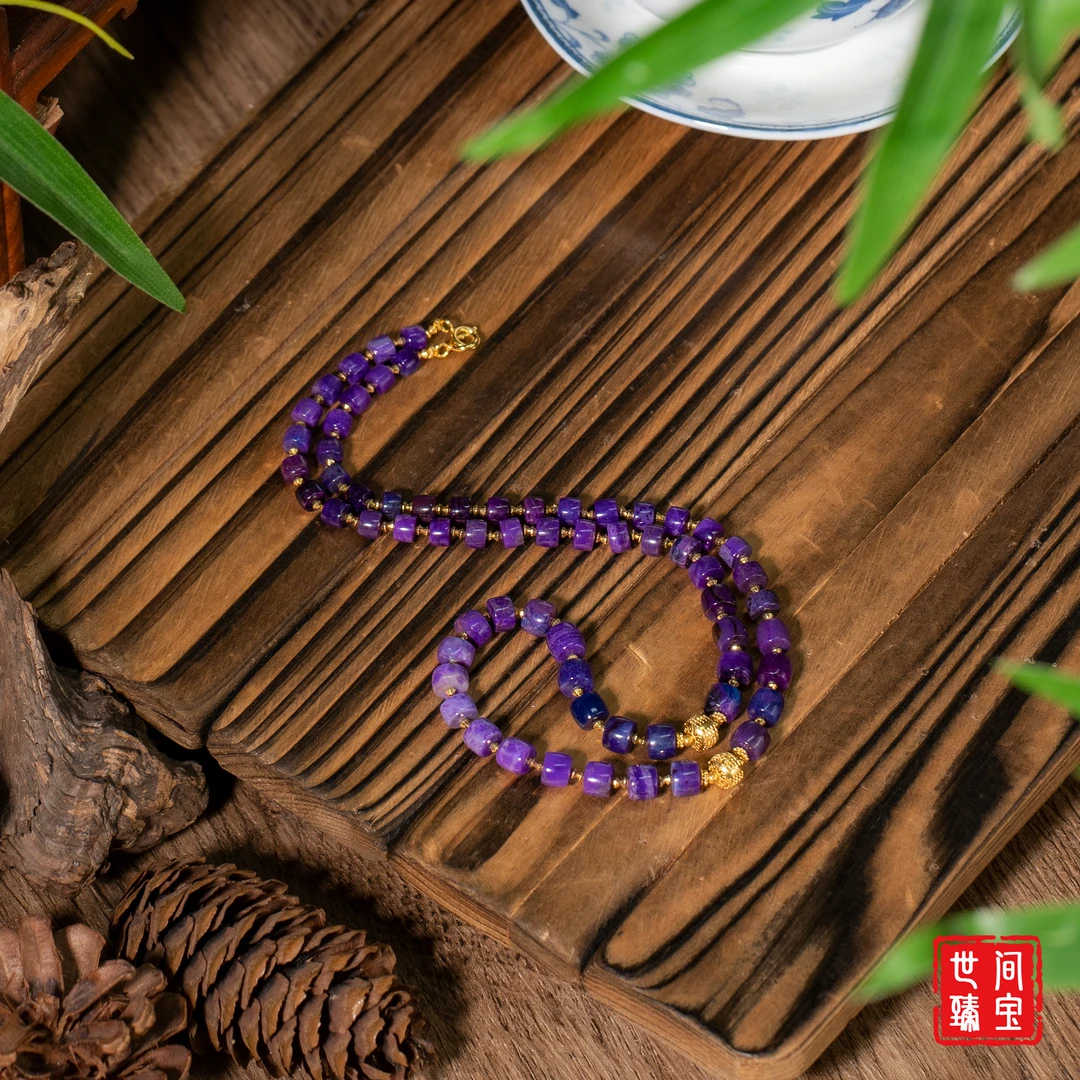 橘香丨18K金帝王紫舒俱来直切项链/多样性发/P3826