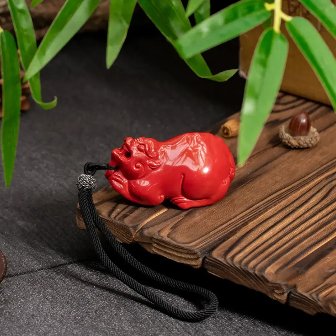 含辰砂工艺品红砂貔貅摆件/多样性/B1051