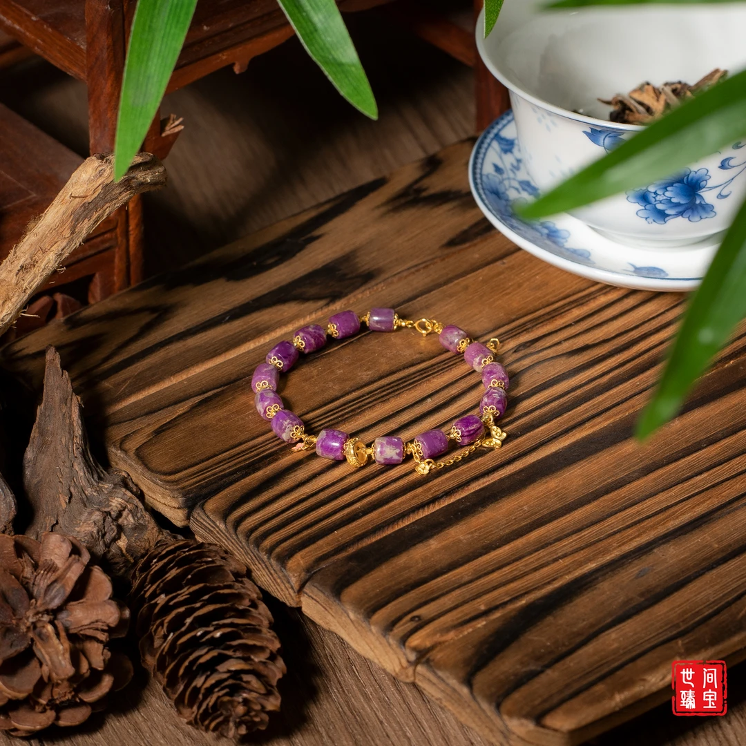 闻夕丨18K金果酱红直切舒俱来手链/6mm+/多样性发/P3488/15