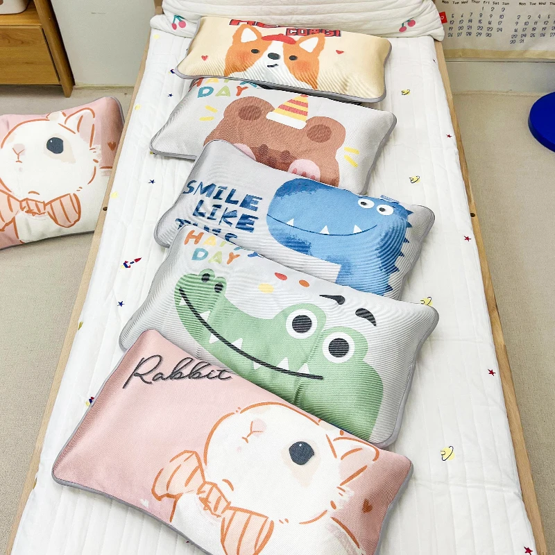 儿童冰丝枕套30×50夏季可爱宝宝凉枕幼儿园枕套凉感透气吸汗机洗