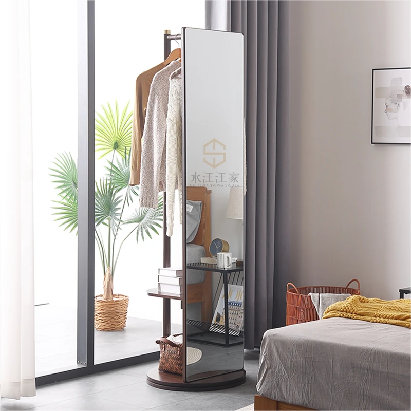 【芙蓉旋转穿衣镜】实木全身镜落地镜家用卧室试衣镜子