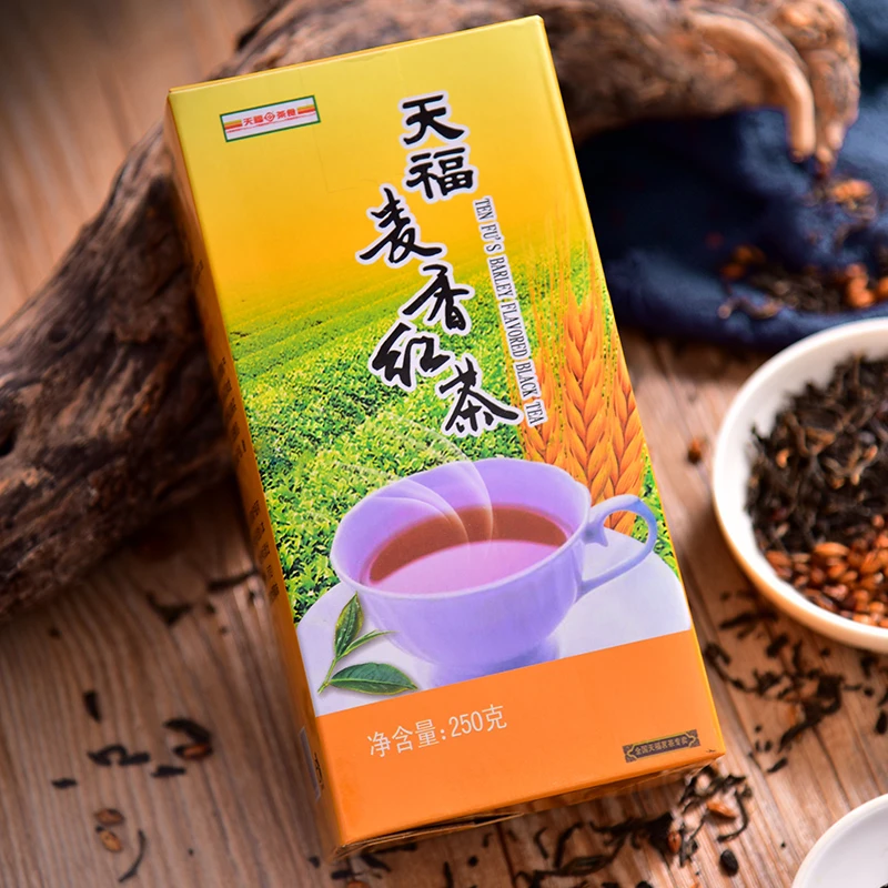 天福茗茶 节日好礼 麦香红茶温和大麦茶叶250g老少皆宜麦香茶盒装