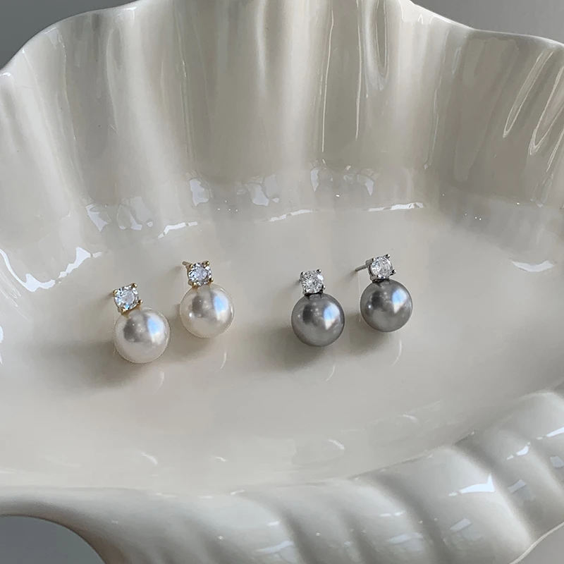 925银耳饰 王菲同款耳饰王妃百搭气质轻奢强光正圆简约日常经典