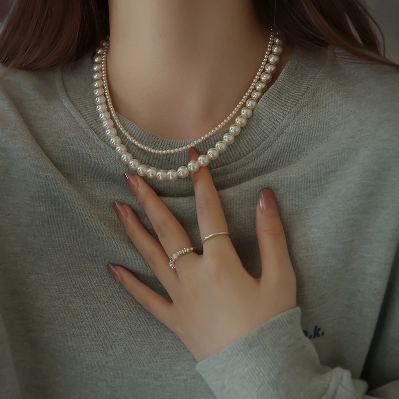 【暖白】珠珠全珠项链暖白时尚百搭优雅轻奢锁骨链