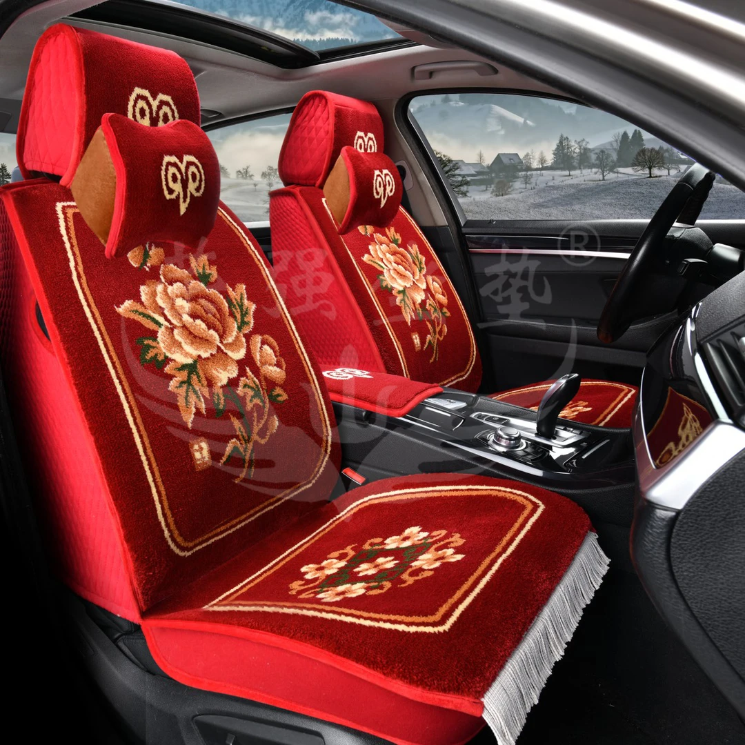 荣强坐垫羊毛混纺汽车座垫套2023款秋冬保暖透气仿羊绒全包围四季