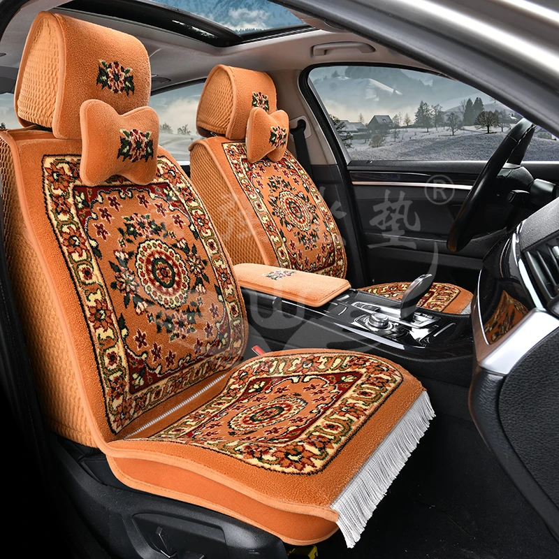荣强坐垫羊毛混纺2023秋冬季保暖仿羊绒透气藏式汽车座垫套全包围