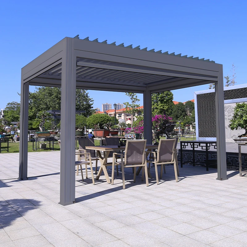 户外凉亭庭院定制铝合金电动百叶室外遮阳棚现代中式别墅花园亭子